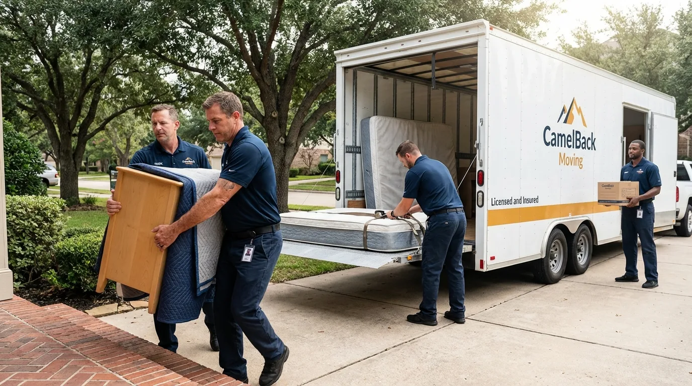 Crew loading residential truck for cross-state move from Ruckersville, VA