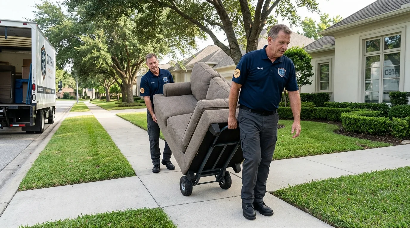 Local residential moving crew loading furniture in Ruckersville, VA