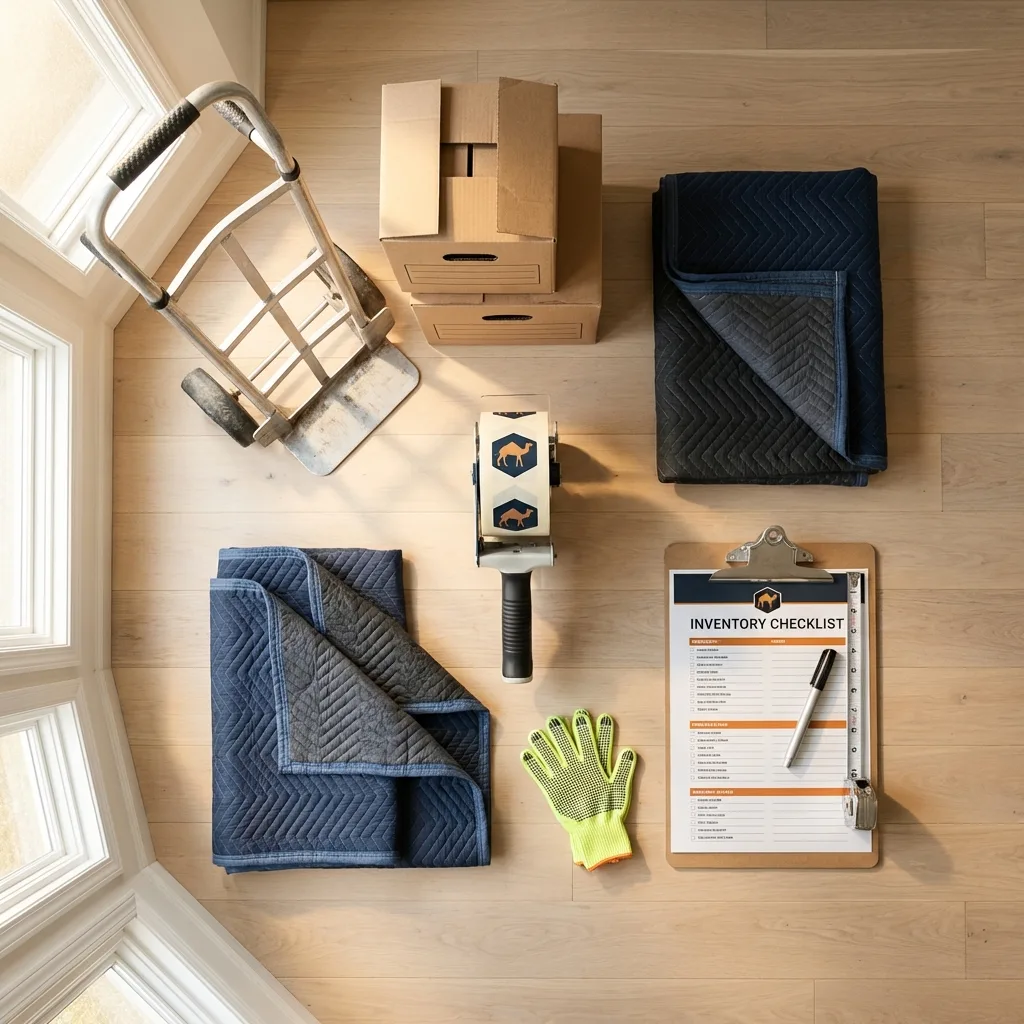 Professional moving supplies and packing materials layout for Ruckersville residential relocations